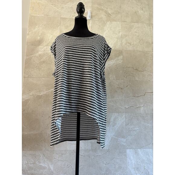 All Saints Sanza Stripe Tank - L - Black White AOP Spell Out Graphic, Minimalist - Picture 4 of 12
